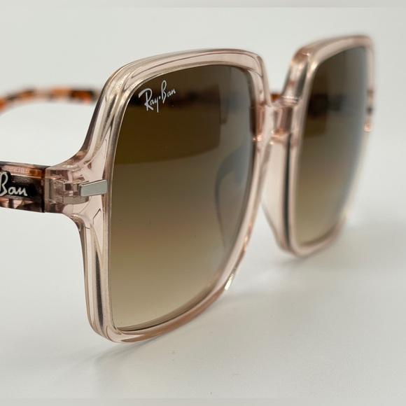 Ray-Ban Square II Women's Sunglasses Transparent Light Brown RB1973 1281/51 - Picture 6 of 15